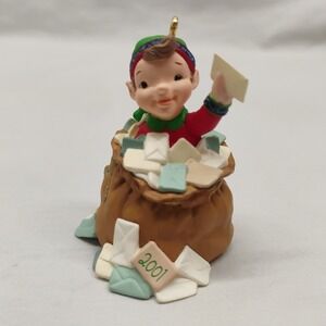 Vintage Letters Hallmark Ornament Membership Ornament Elf Santa Letter Bag 2001